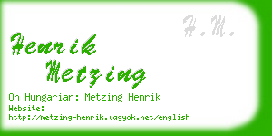 henrik metzing business card